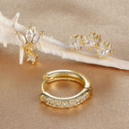 Naisten tähtikorvakorut zirkonilla kullattu