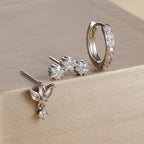 Naisten tähtikorvakorut zirkonilla hopeoitu