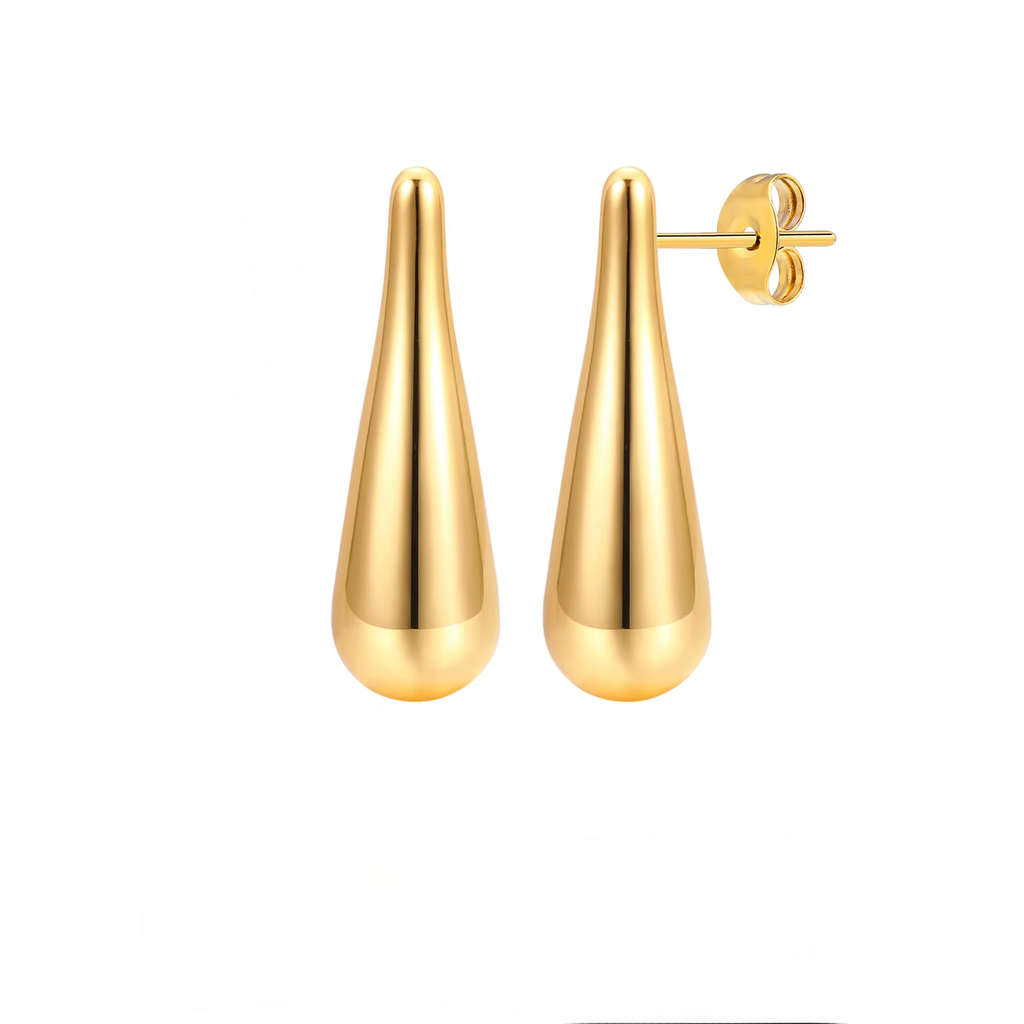 Ohut pisaranmallinen nappikorvakoru