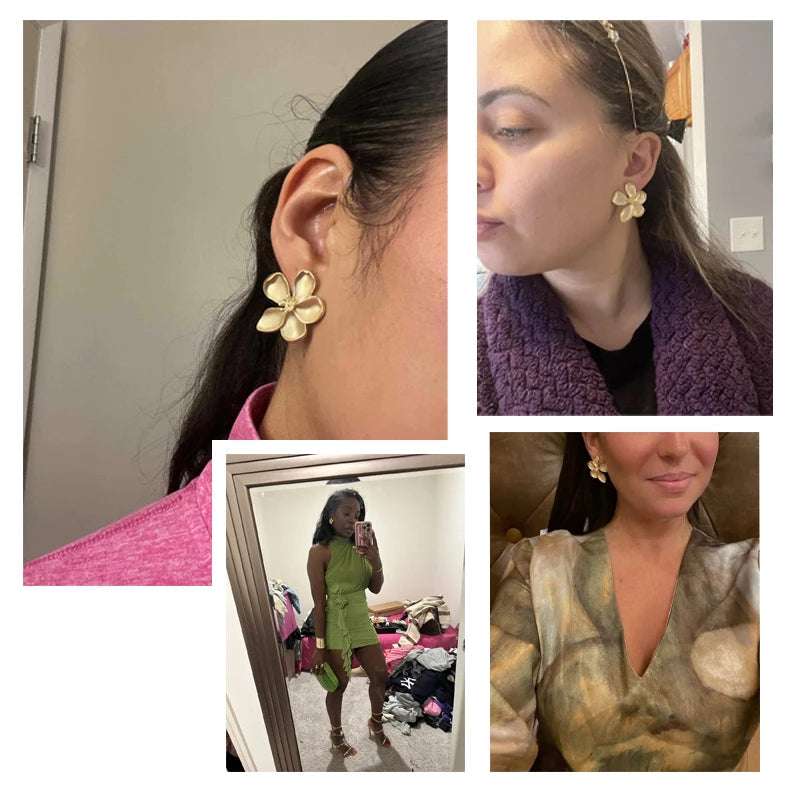 Isot kultaiset kukkakorvakorut