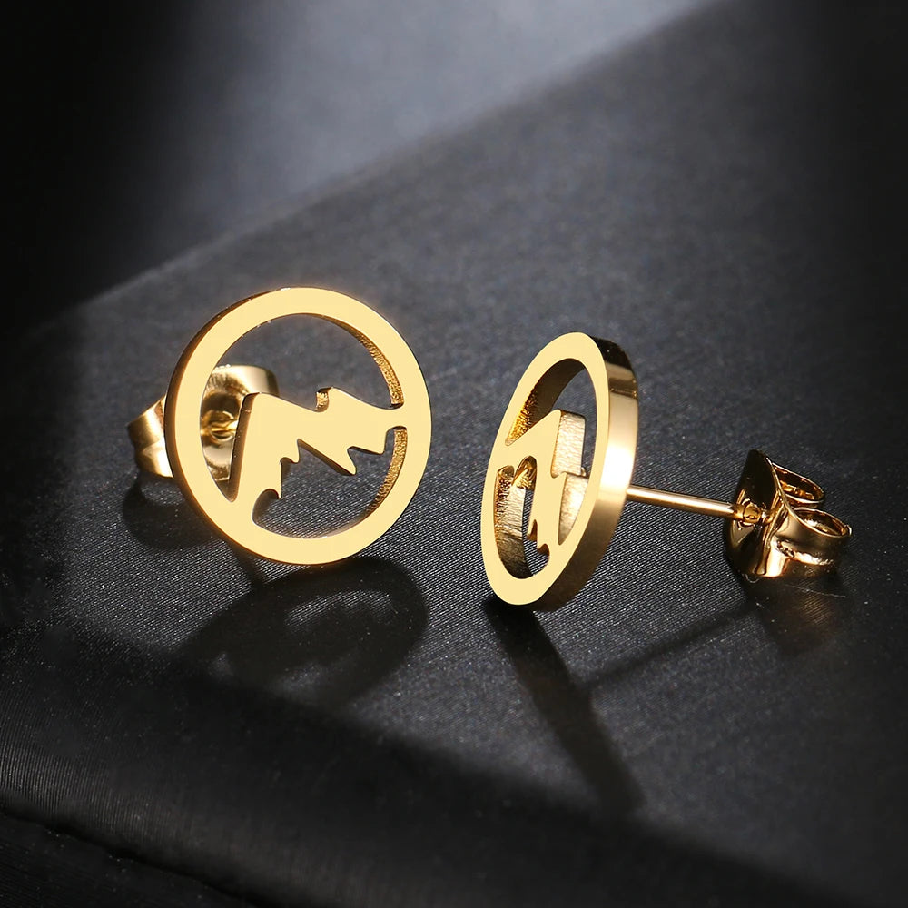 Pyöreät vuoristokorvakorut naisille tai miehille kulta