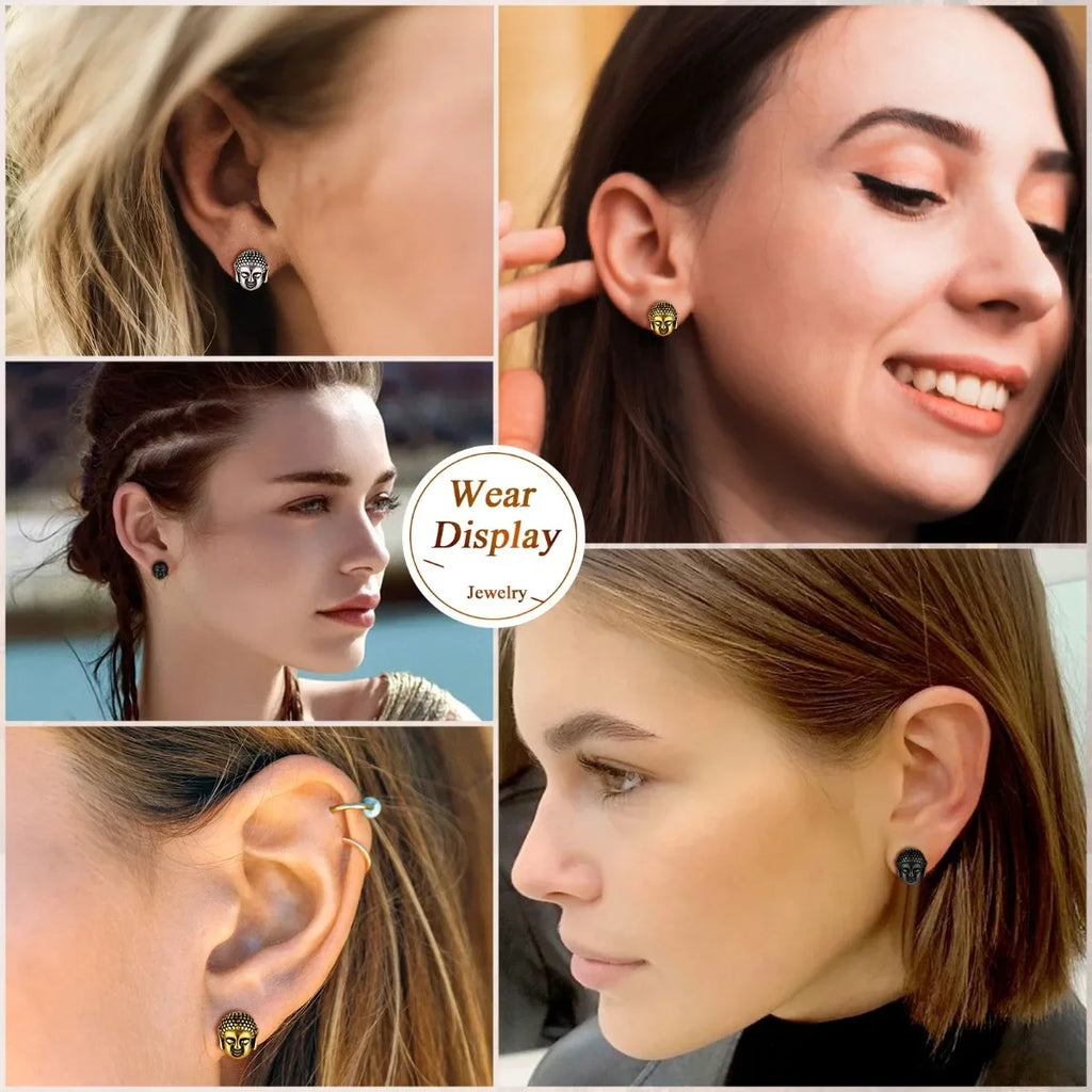 Buddha-pään nappikorvakorut