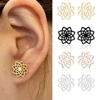 Naisille Mandala nappikorvakorut kulta