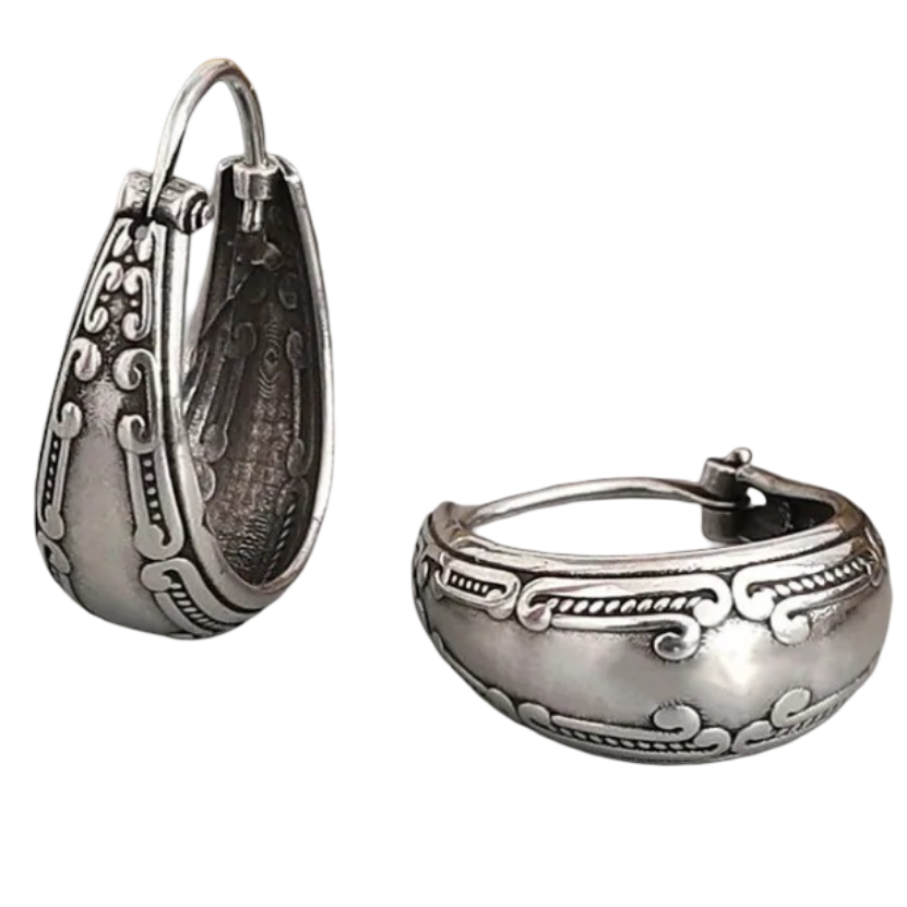 Vintage etnisiä rengaskorvakoruja 