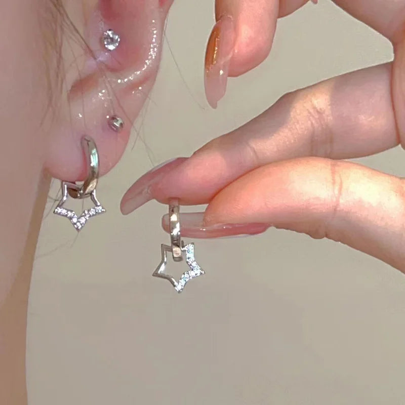 Viidenkulmainen Tähtirenkaat Korvakorut