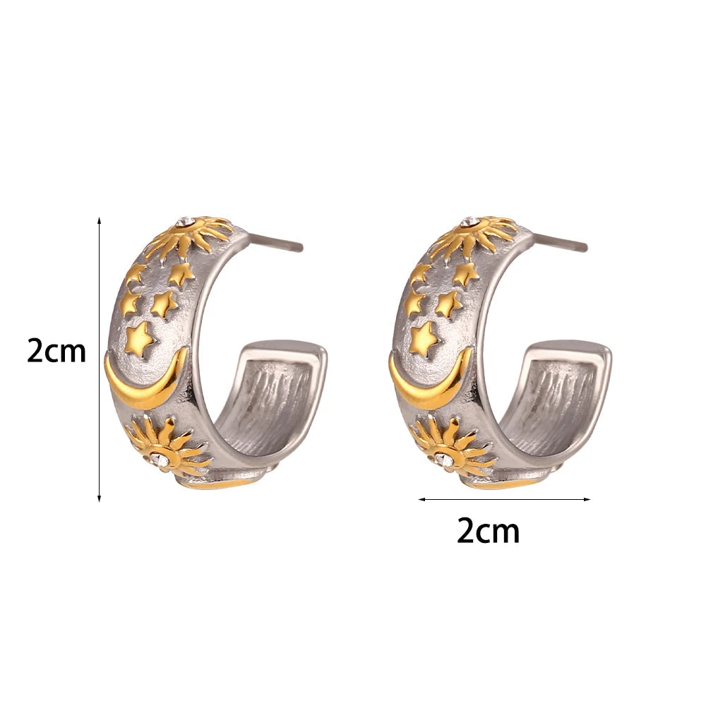 Retro-aurinkokorvakorut hopeaa