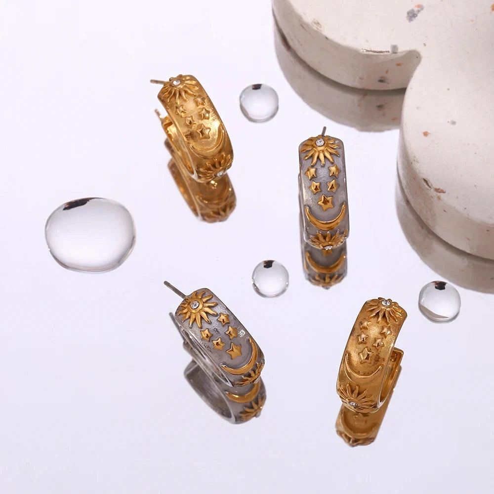 Retro-aurinkokorvakorut kultaa