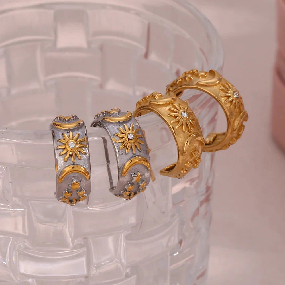 Retro-aurinkokorvakorut hopeaa