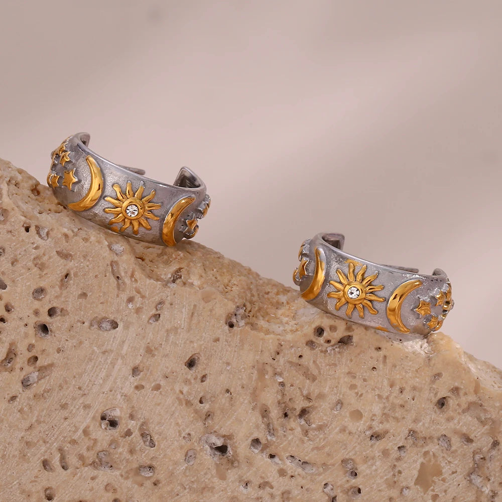 Retro-aurinkokorvakorut hopeaa