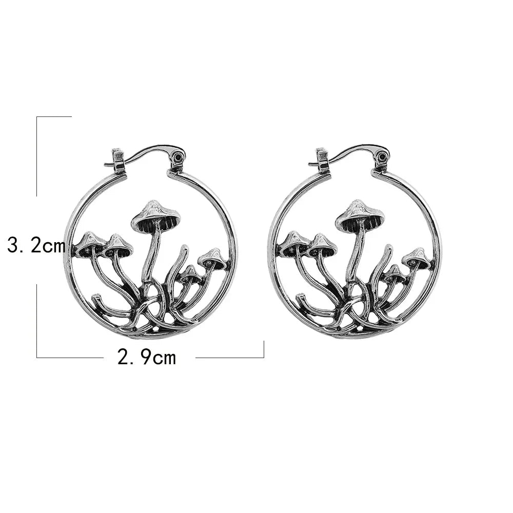 Vintage-sieni-renkaat korvakorut