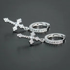 Korvakorut Hienovarainen Risti Mies Nainen hopea tyyli 1