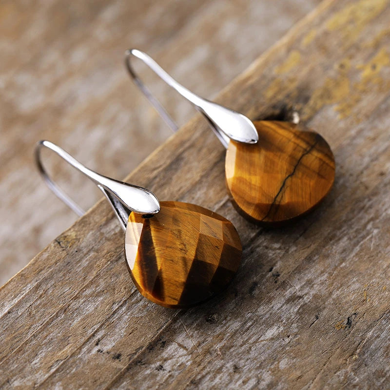 Naisten korvakorut Tiikerinsilmä hopea