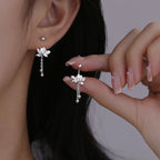 Naisten riippuvat korvakorut, hopeanvärinen lootuskukka