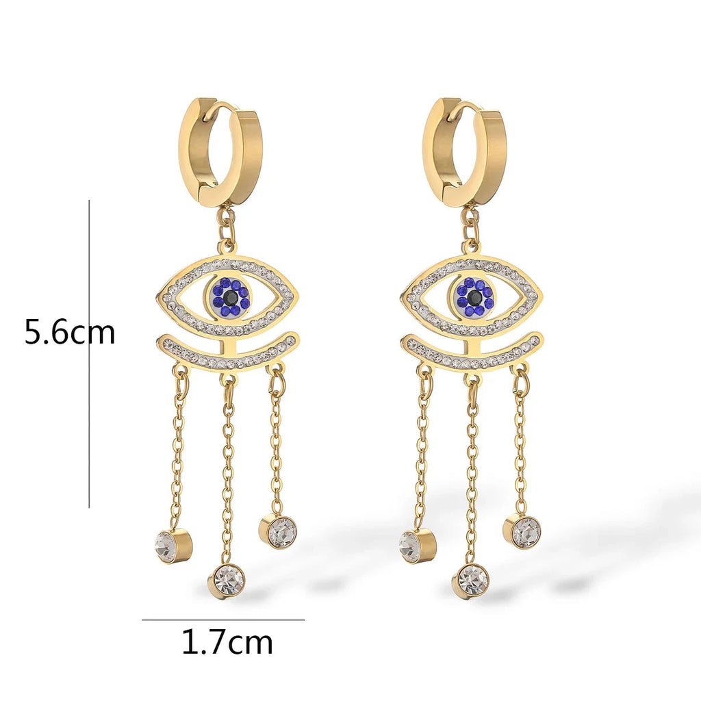 Pitkät siniset pahat silmät -korvakorut