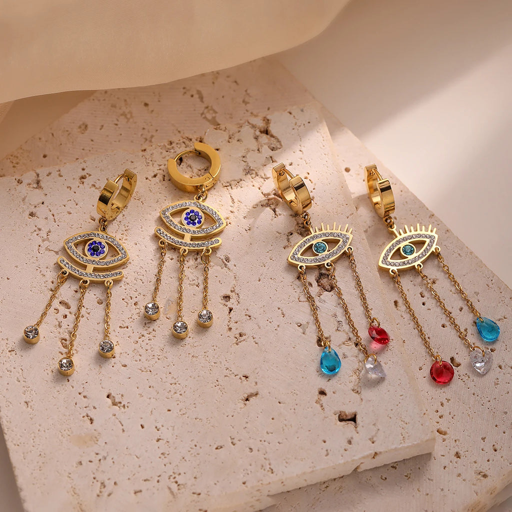 Pitkät siniset pahat silmät -korvakorut