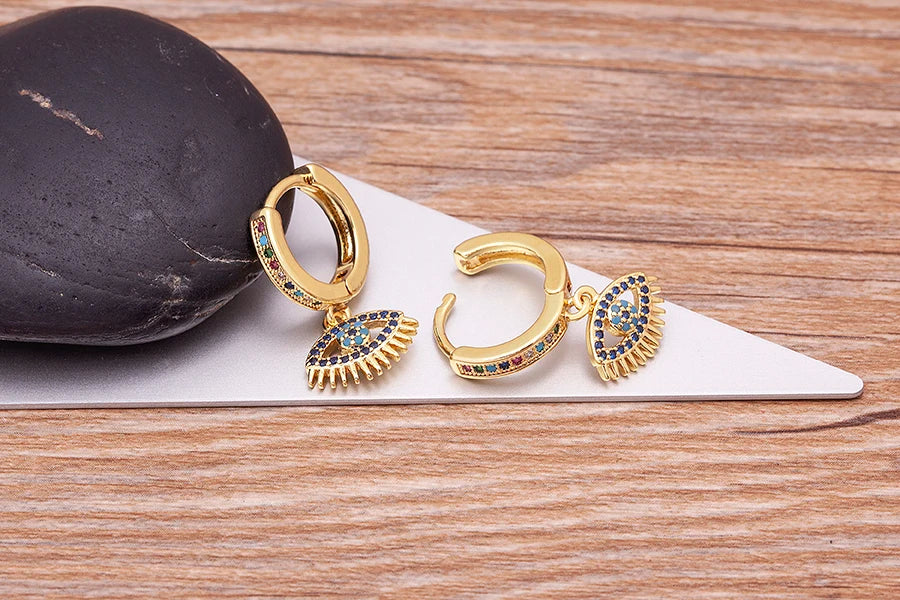 Sinisen zirkonin pahat silmät korvakorut boheemi tyyli