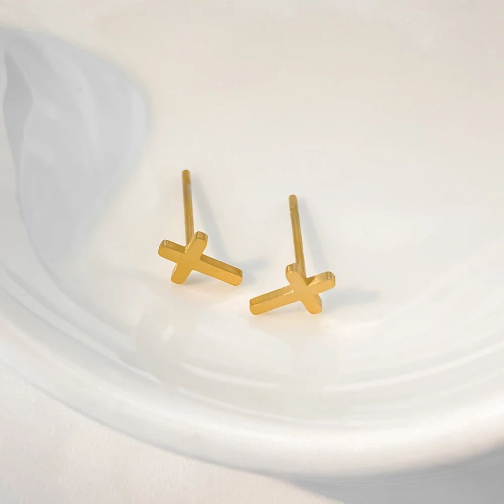 Mini kultaiset ristikorvakorut