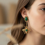 Riippuvat mehiläiskorvakorut vihreä