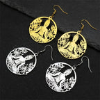 Riipuvat Buddha- ja lootuskukkakorvakorut kulta