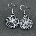 Riipuvat korvakorut Vegvisir-viikinkikompassilla