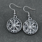 Riipuvat korvakorut Vegvisir-viikinkikompassilla