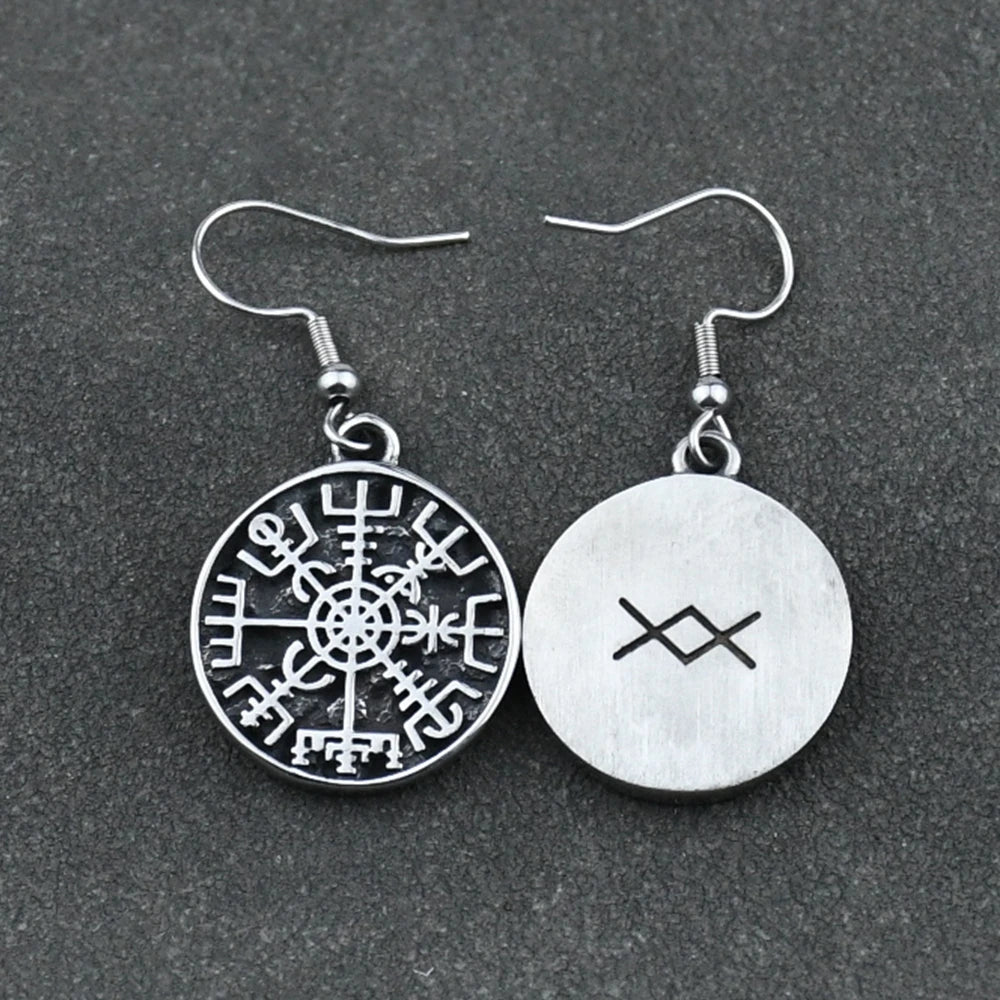 Riipuvat korvakorut Vegvisir-viikinkikompassi 