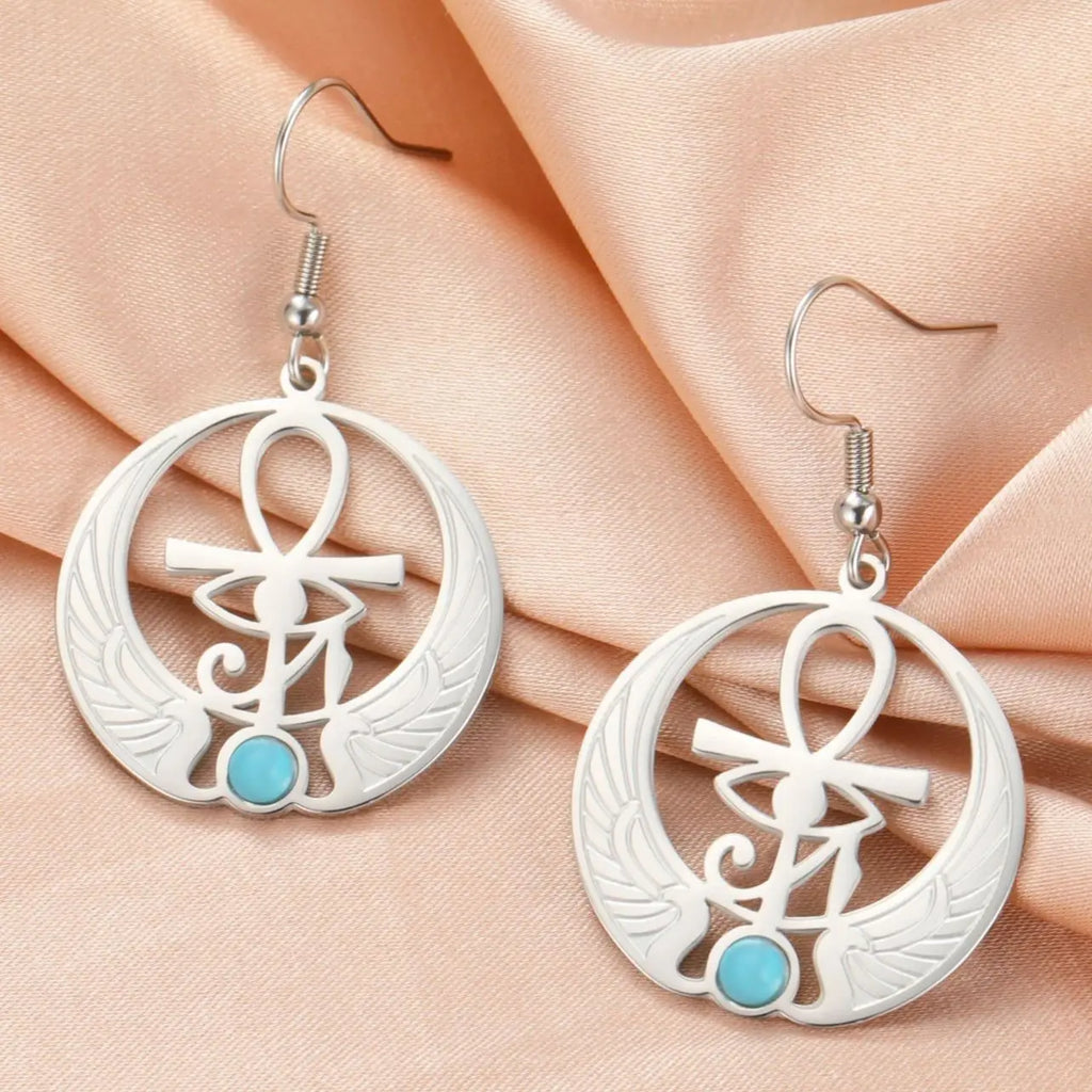 Riipuvat korvakorut Egypti Horuksen silmä Oudjat hopea