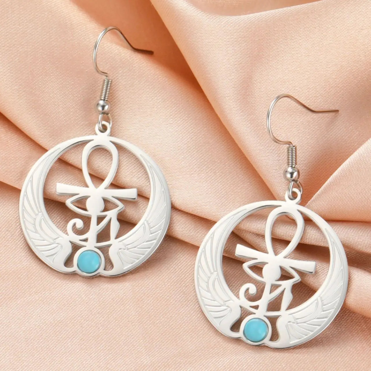 Riipuvat korvakorut Egypti Horuksen silmä Oudjat hopea