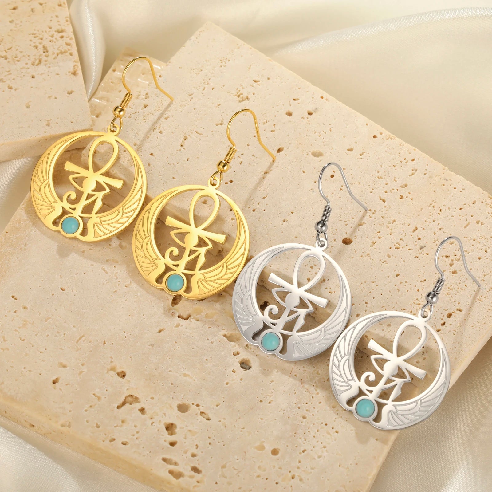 Riipuvat korvakorut Egypti Horuksen silmä Oudjat kulta