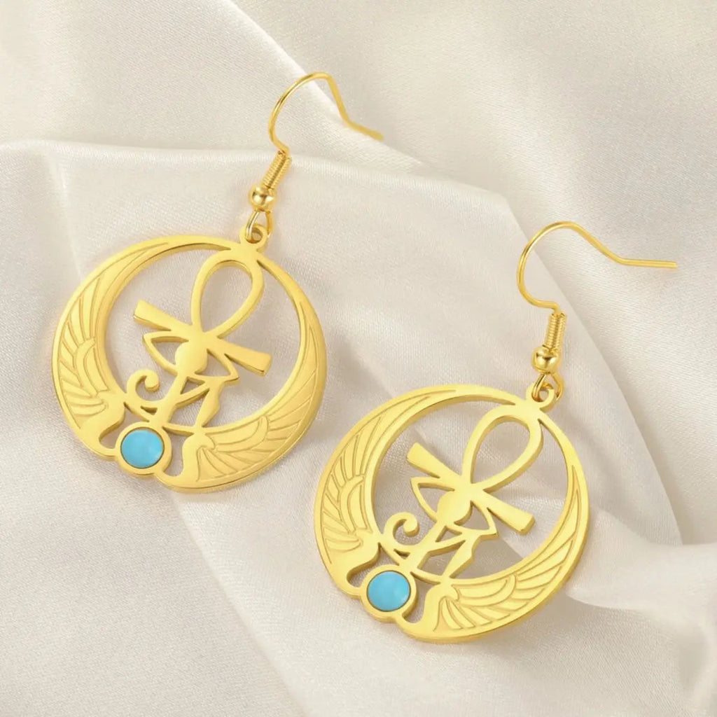 Riipuvat korvakorut Egypti Horuksen silmä Oudjat kulta