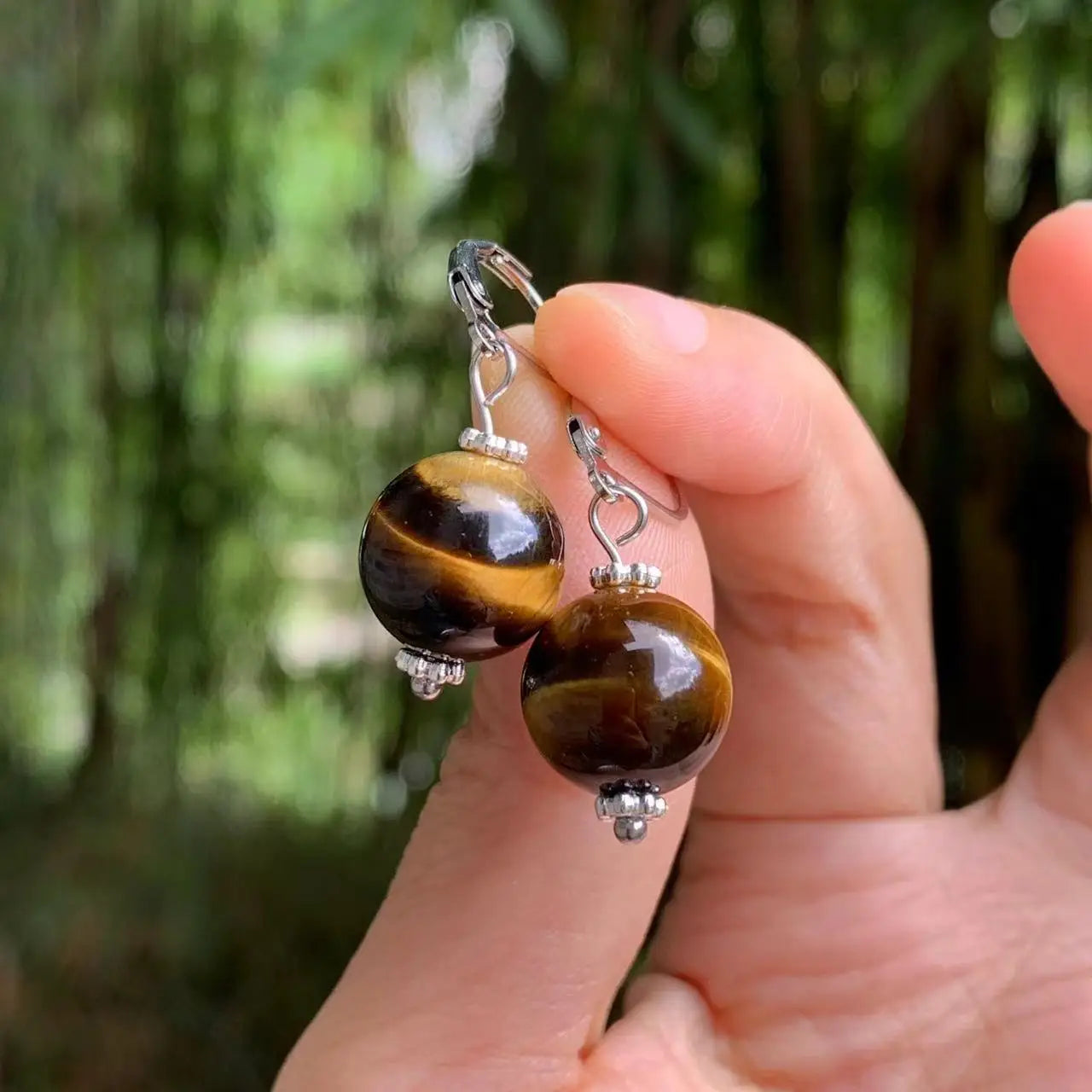 Riippuvat korvakorut naisille tiikerinsilmä 