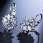 Riipuvat korvakorut kukka valkoinen zirkoni