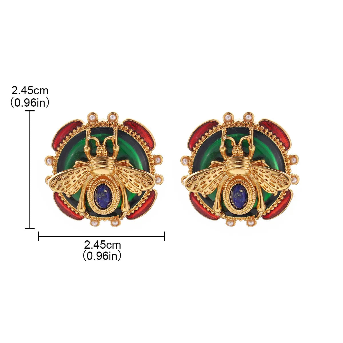 Pyöreät korvakorut mehiläinen