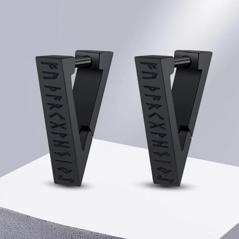 Viikinkien riimikorvakorut miehille ja naisille pohjoismaisessa mustassa