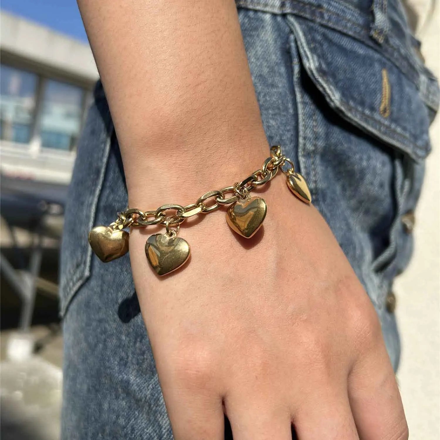 Rannekoru 5 Sydäntä Gourmette Naisille kulta