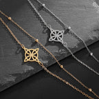 Rannekoru Teräs Noidan Solmu Naisille Gourmet-suojaukseen Wiccan hopea