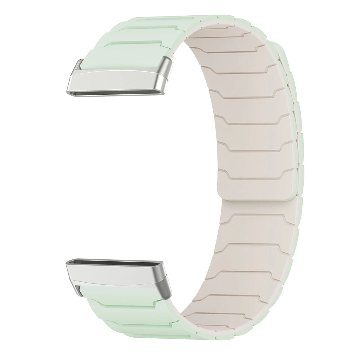 Magnetinen ranneke Fitbit Versa 3, Versa 4, Sense 1 ja Sense 2 -kellolle, vihreä-valkoinen