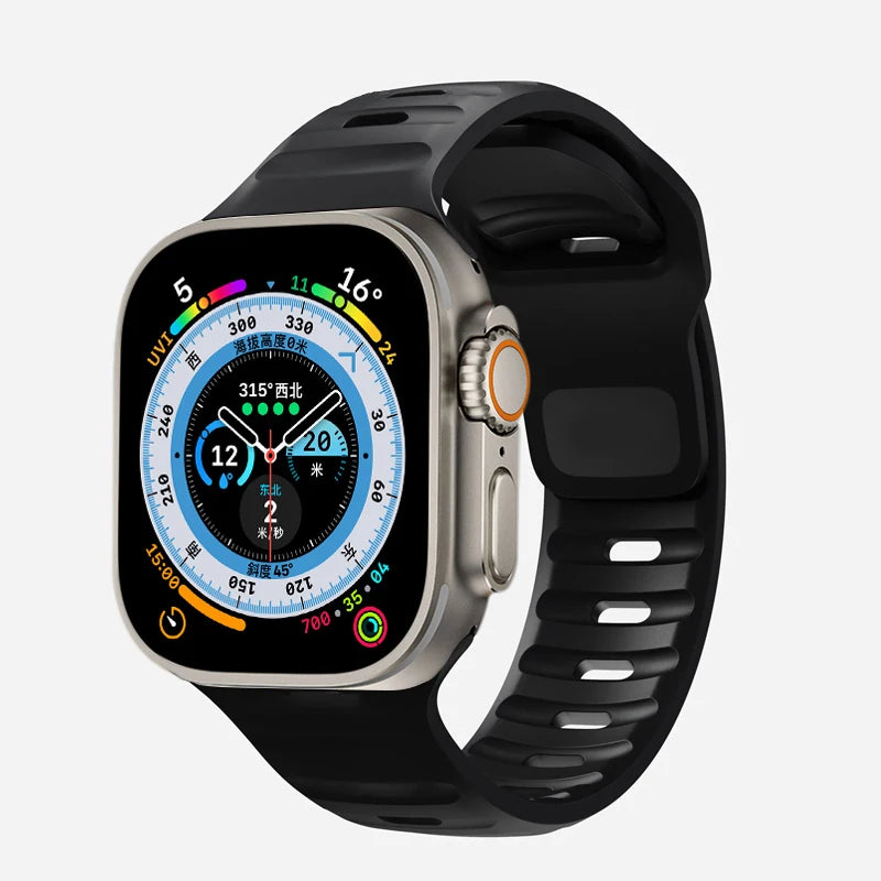 Apple Watch -ranneke kirurgisesta silikonista, musta