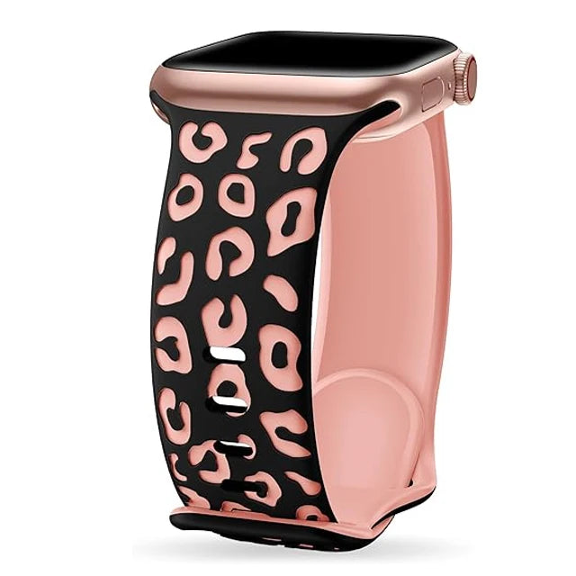 Apple Watch Leopard vaaleanpunainen ranneke
