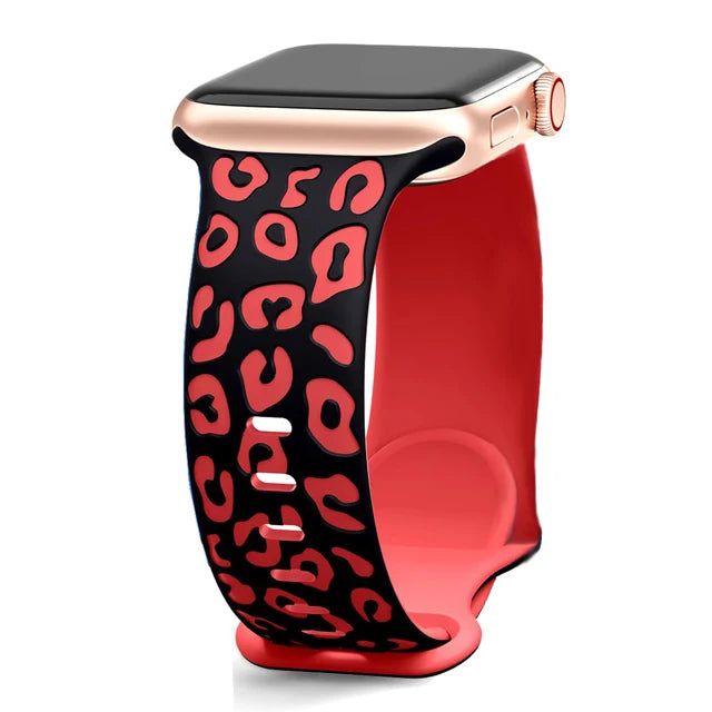 Apple Watch Leopard punainen ranneke