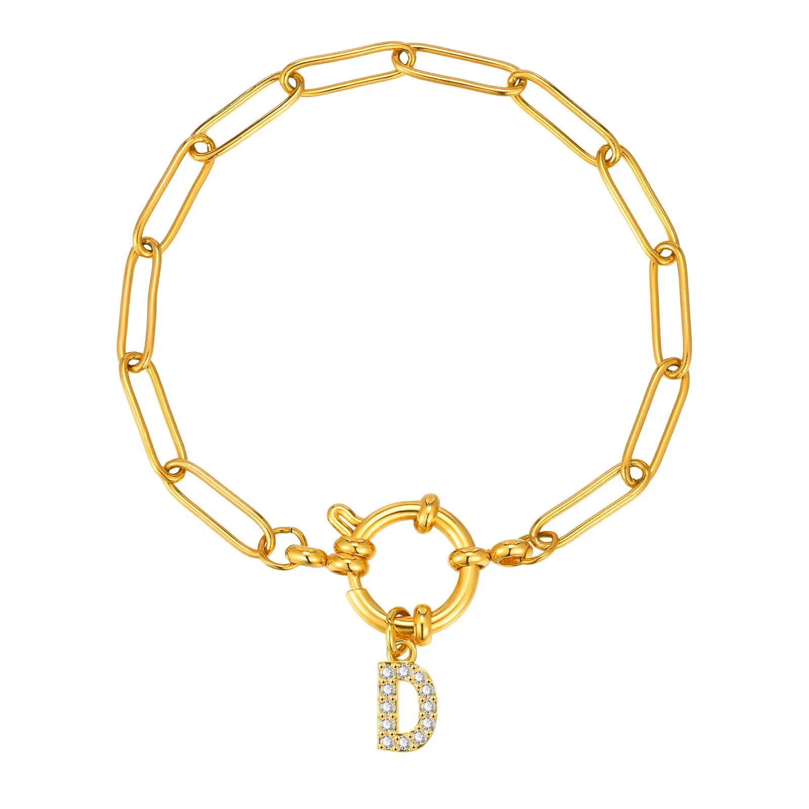 Personoitu rannekoru, jossa alkukirjain d