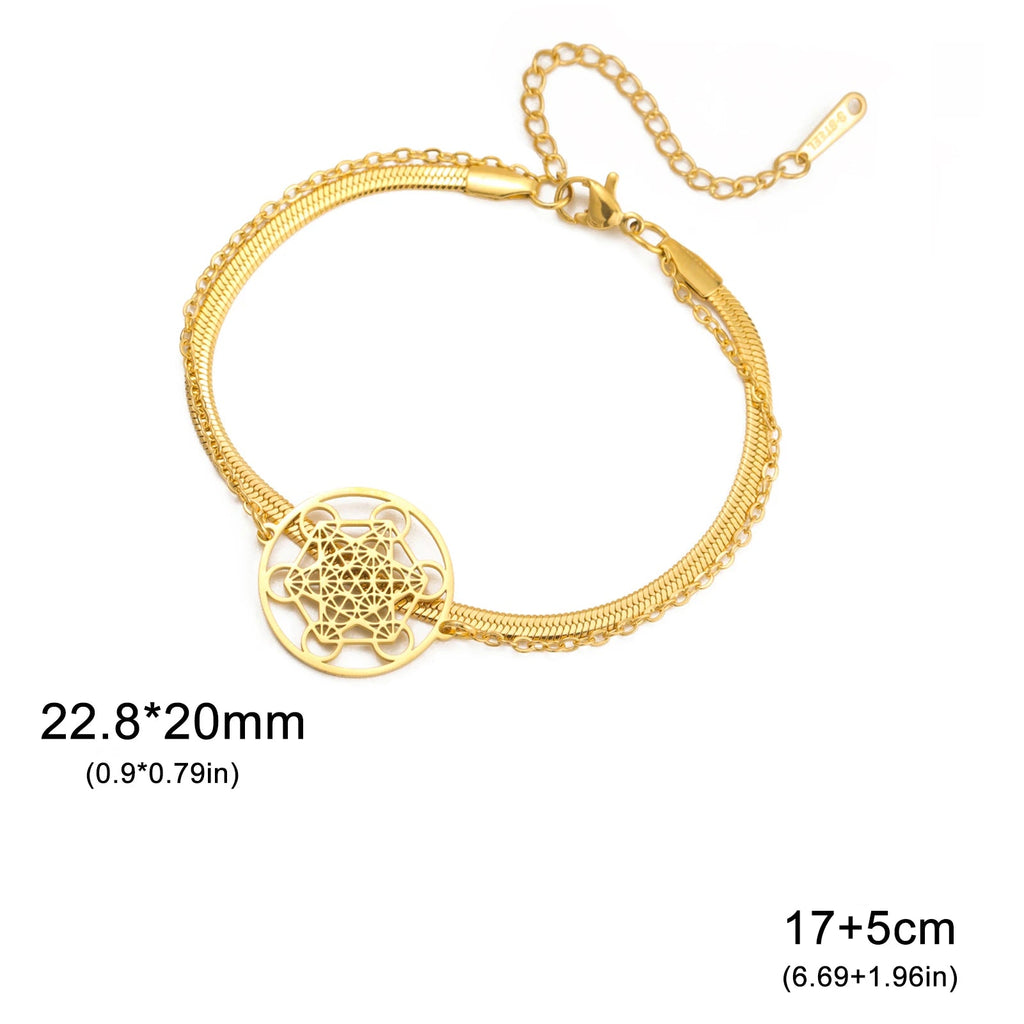 Rannekoru Metatronin kuutio -riipuksella