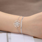 Rannekoru Metatronin kuutio -riipuksella hopea