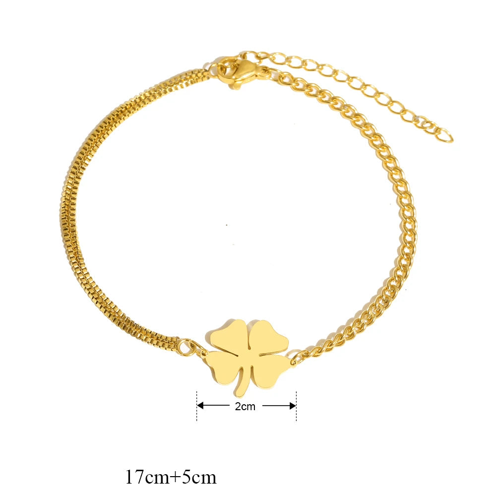 Rannekoru onnenapilan muotoisella nelilehtisellä apilalla