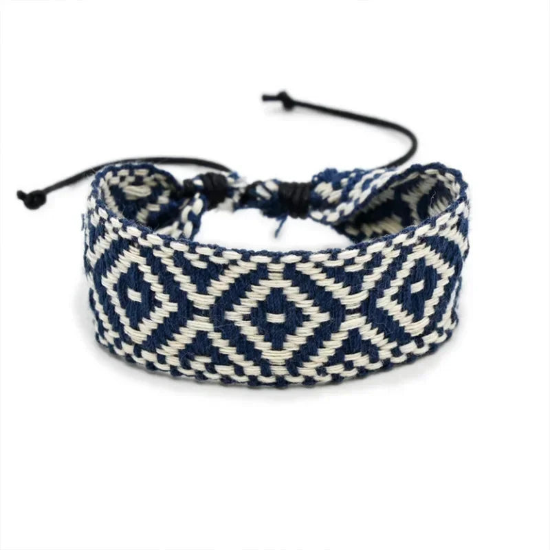 Käsintehty geometrinen brasilialainen rannekoru, sininen