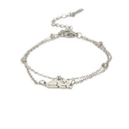 Hopeinen ja kultainen kissanrannekoru hopea