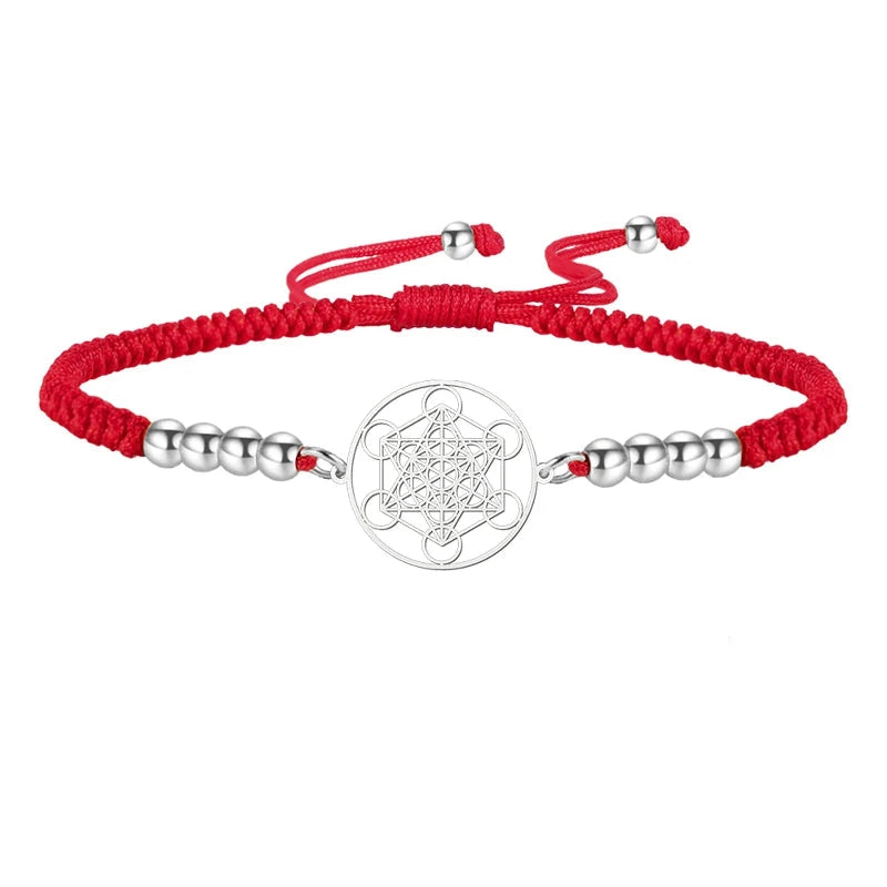 Metatronin kuution värillinen punainen rannekoru