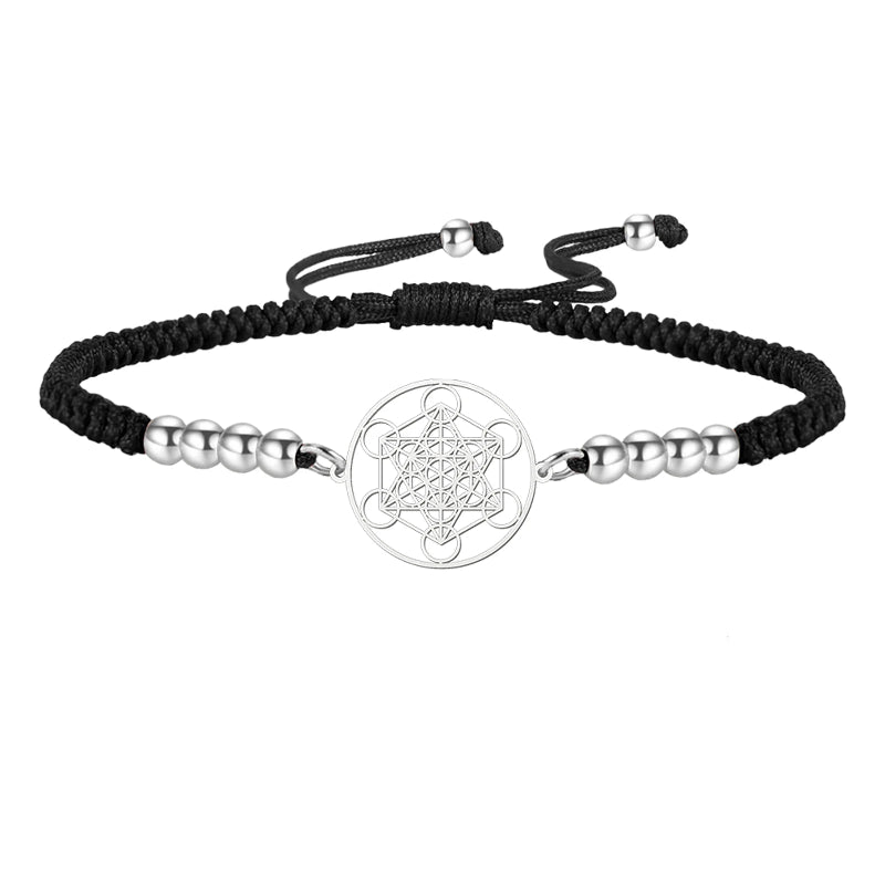 Metatronin kuution värillinen musta rannekoru