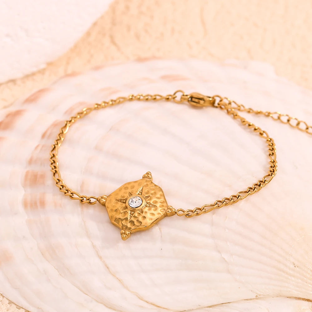 Naisten kompassirannekoru tuuliruusu