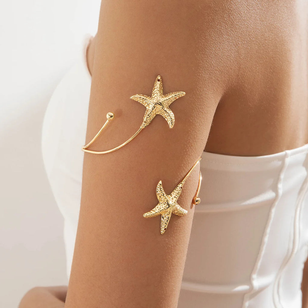 Boho-käsivarsirannekoru naisille - kultainen meritähden biceps-ketju